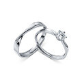 wholesale S925 Silver NaLan Minimalist Möbius Band Single Diamond Couple Ring Korean Style Polished Surface Matching Ring J8456-0-4