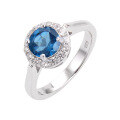 wholesale S925 Sterling Silver with Blue Gemstone Antique European Style Colored Crystal Ring Direct from Manufacturer-0-12