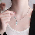 wholesale S925 Sterling Silver Korean Dongdaemun Retro Rectangular Pendant Necklace,-0-1