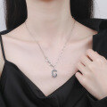 wholesale S925 sterling silver retro trendy fashion letter G creative color pig nose versatile unisex necklace-0-3