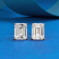 wholesale S925 Silver Simulated Emerald Cut 7*9mm Rectangular Pagoda Earrings for Women, AliExpress Cross-Border-0-0