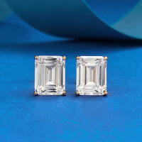 wholesale S925 Silver Simulated Emerald Cut 7*9mm Rectangular Pagoda Earrings for Women, AliExpress Cross-Border-E584 Gold Rectangular Earrings 925 Silver