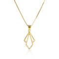 wholesale S925 Silver Dainty Women's Elegant Collarbone Necklace, Diamond Accented Rhombus Pendant, Korean Style-0-4