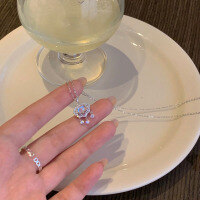 wholesale S925 Silver Moonstone Safety Lock Necklace for Women, Light Luxury, Niche, High-End Design, New Chinese Style Collarbone Chain Y00769-S925 Silver Necklace 925 Silver