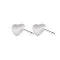 wholesale S925 Silver Brushed Heart Stud Earrings for Women, Minimalist and Versatile, Small and Cute, Unique Design, Elegant Ear Accessories-0-4