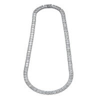 wholesale 925 Sterling Silver Square Tennis Hip Hop Men's Necklace, European and American Cross-Border Bestseller, Douyin Live Stream Ready, Factory Direct-5A zircon 4*4 gold 16 inches
