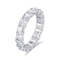 wholesale S925 Sterling Silver Zirconia Seven Princess Ring for Women, Small and Niche Stackable Row Ring,HW。-0-15