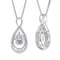 S925 Sterling Silver D-Color Moissanite Rotating Pendant Necklace-0-19