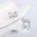 wholesale S925 Sterling Silver Bow Stud Earrings for Women, Small and Cute, Youthful Style, Fashionable and Versatile-0-2