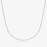 wholesale S925 Sterling Silver Beaded Chain Necklace with a Luxurious and Minimalist Aesthetic for Cross-Border European and American Jewelry-Platinum (48+12cm)  925 silver
