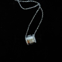 wholesale S925 Sterling Silver Star Wheel Small Rotary Cylinder Brushed Necklace, Light Luxury High-End Sensibility Small Waist Road-Road Pendant Collarbone Chain for Women-Platinum 925 silver