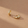 wholesale Metal 925 Silver Retro C-shaped Ear Studs For Women,ins。-0-4