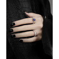 wholesale S925 Sterling Silver Original Niche Design Textured Lapis Lazuli Light Luxury Adjustable Ring for Women-0-3
