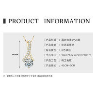 S925 Silver 3-Carat D Color Moissanite Teardrop Necklace Geometric Choker-3-carat Infinity Pendant [K Gold]  925 Silver