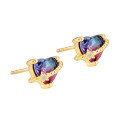 wholesale Metal: 925 silver gold-plated, set with synthetic crystal Dunli new dreamy love track earrings,-0-0