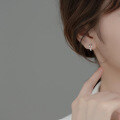 wholesale S925 silver summer minimalist hollow ear clips Korean version smooth drop small hoop earrings G9677-0-4