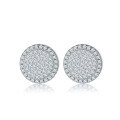 wholesale 925 Sterling Silver Full CZ Round Stud Earrings for Women, Niche and High-End Cross-Border New Product-0-0