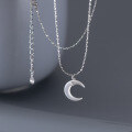 wholesale S925 Sterling Silver Sweet Ins Style Shell Moon Necklace Elegant Design Women's Necklace Y01215-0-0