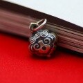 wholesale S925 Sterling Silver DIY Ruyi Small Lock Charm Accessory, As You Wish Oil Pressed Light Craft Red String Threaded Pendant-0-2