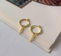 wholesale S925 Sterling Silver Women's Small，。-E1323E-Gold 925 Silver
