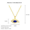 wholesale S925 Sterling Silver Evil Eye Necklace Set With French-style Flower Ring And Zircon Earrings-0-5