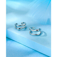 wholesale Sterling Silver S925 Ear Cuff for Cartilage, No Piercing Needed, Minimalist Design, Small, Delicate, High-End, Cold Style, Elegant Earrings-A pair of ear cuffs 925 silver
