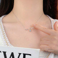 S925 Sterling Silver Love Sound Wave Moissanite Pendant Necklace-0-2