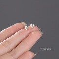 wholesale S925 Sterling Silver Twin Star Earrings for Women, Korean Style Versatile Simple Cute Fashion Fresh Star Earrings for Pierced Ears-0-0