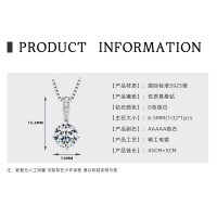 S925 Silver Classic Six-Claw D Color Moissanite 1 Carat Necklace-【Starry Fantasy】1 Carat White Gold & 1 Carat D Color Moissanite