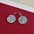 wholesale S925 Sterling Silver Auspicious Snake Pendant, Chinese Style Antique-inspired Minimalist Component for DIY Handmade Beading Bracelet, Red Cord Necklace-0-5