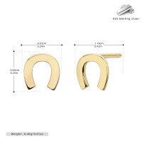 wholesale S925 Sterling Silver Cross-Border Hot-Selling Fashion Minimalist U-Shape Ear Studs, Simple and Versatile Sweet Niche Design Ear Accessories-925 silver gold plated 925 silver