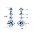 wholesale S925 Sterling Silver Moissanite Earrings with Silver Pin Wholesale, Heavy Workmanship Long Pendant, Women's Beating Heart Circle Summer Style-0-5