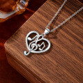 wholesale Metal: 925 Sterling Silver, Euro-American Cross-Border Heart Music Symbol Necklace for Women, Aesthetic Treble Clef Pendant Versatile Collarbone Chain-0-2