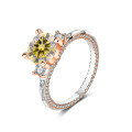 wholesale S925 Sterling Silver & Rose Gold 2ct Moissanite Ring for Women, High-End Silver Jewelry, Mosanit Accessories-0-10