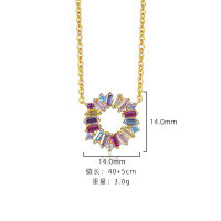 wholesale 925 Sterling Silver With Colored Zirconia, Women's Unique Design Necklace And Earrings Set, In Stock-A2412-Gold 925 Silver