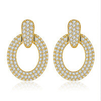 wholesale 18k gold-plated S925 silver earrings with D-color VVS moissanite studs, a trendy and minimalist style for independent websites-Gold>925 silver