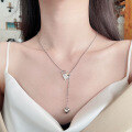 wholesale S925 Sterling Silver Lock-shaped OT Buckle 3D Heart Necklace, New Ins Versatile Necklace-0-0