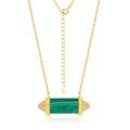 wholesale S925 sterling silver gold-plated minimalist geometric malachite and diamond-embedded necklace, fashionable and unique, available for dropshipping-0-5