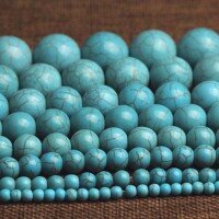 wholesale Metal material artificial synthetic turquoise round bead semi-finished bracelet necklace spacer bead accessory handmade DIY crystal bead jewelry-4 mm per line