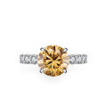 wholesale Sterling Silver 3ct Four-Prong Colorful Moissanite Ring Cross-Border Wholesale Manufacturer-0-8