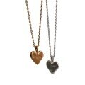 wholesale S925 Sterling Silver Gold-Plated Dunli Japanese-style Casual Love Necklace with Sandblasted Process, Simple and Versatile Collarbone Chain-0-4