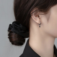 wholesale Metal: S925 Silver Minimalist tapered design ear clips for women, Korean-style chic geometric earrings G3296-S925 silver pair silver model 925 silver