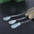 wholesale 925 silver with certificate, ancient style icy jadeite A-grade calabash pendant necklace, silver-inlaid jade pendant for gifting mom-0-2