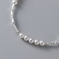 wholesale S925 Sterling Silver Fresh and Sweet Style Designed Chinese Bamboo Knot Beaded Crushed Silver Bracelet S7266-0-4
