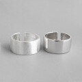 wholesale 925 Sterling Silver Korean Style 9mm Wide Plain Brushed Minimalist Versatile Ring Band-0-1