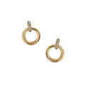 wholesale 18K gold fashion accessories style assortment, fashionable commuting, simple stud earrings inlaid with natural topaz, dropshipping available-0-4