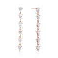 wholesale [S925 Sterling Silver] Ladies', Korean Style Diamond Inlaid Earrings, Elegant and Chic Long Drop Earrings-0-4