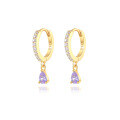 wholesale Brass Luxury High-end Crystal-embellished Colored Teardrop Ear Cuffs,ins。-0-10