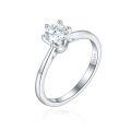 wholesale S925 Sterling Silver Fashion Six-Claw 05ct D Color Moissanite Ring Passes Diamond Tester Instantly-0-4