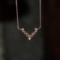 wholesale S925 silver zircon fashion V-shaped teardrop necklace set for women, new style-0-2